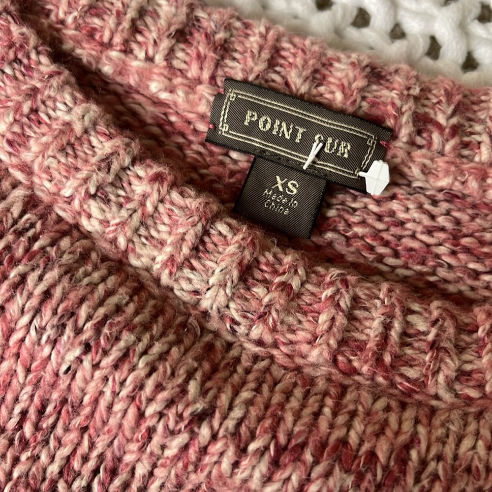 JCREW Women's Pink Marbled Sweater Holiday Collection XS Point Sur - Picture 5 of 8